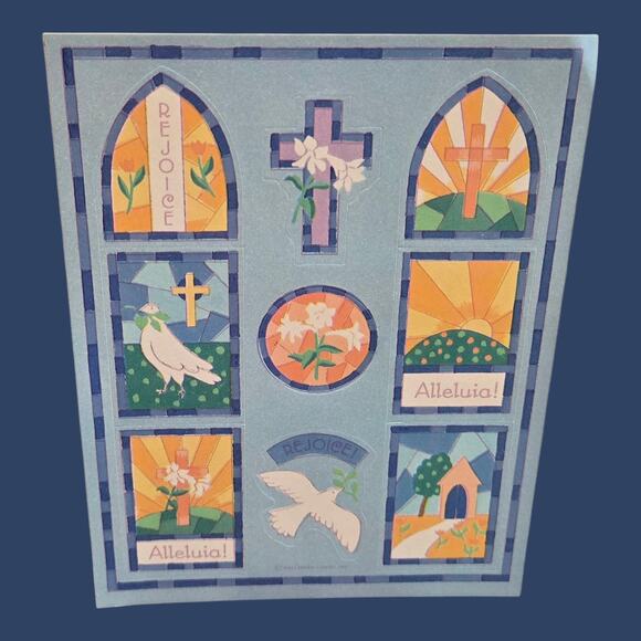 1990 Rare Hallmark Religious Christian Stickers Psalm Scriptures & Easter Cross - Picture 7 of 10